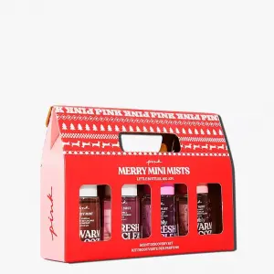 Набір Merry Mini Mist Pink Victoria's Secret – подарунковий набір з ароматами ванілі, кокосу, яблука, мандарина та шампанського | Набор Merry Mini Mist Pink Victoria's Secret – подарочный набор с ароматами ванили, кокоса, яблока, мандарина и шампанского