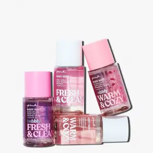 Набір Merry Mini Mist Pink Victoria's Secret – подарунковий набір з ароматами ванілі, кокосу, яблука, мандарина та шампанського | Набор Merry Mini Mist Pink Victoria's Secret – подарочный набор с ароматами ванили, кокоса, яблока, мандарина и шампанского